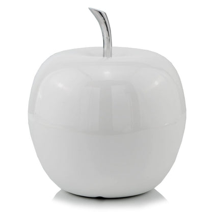 13" White Aluminum Decorative Apple Tabletop Sculpture