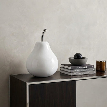 White Jumbo Pear Shaped Aluminum Accent Home Decor