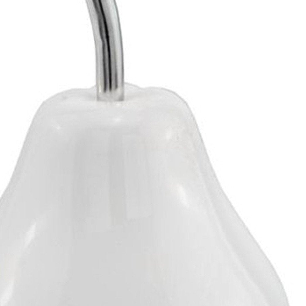 7" White Aluminum Decorative Pear Tabletop Sculpture