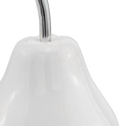 7" White Aluminum Decorative Pear Tabletop Sculpture