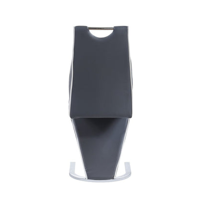 Set of Two Gray White and Silver Upholstered Dining Side Chairs