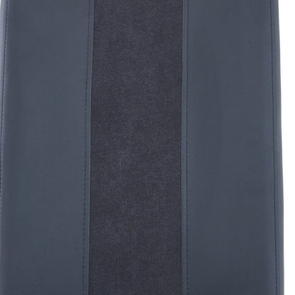 Set of Four Black and Silver Upholstered Faux Leather Dining Side Chairs