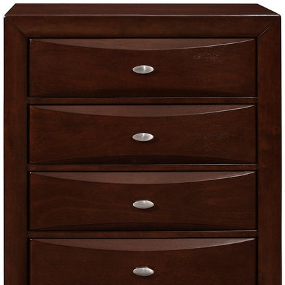 32" Merlot Solid Wood Five Drawer Dresser