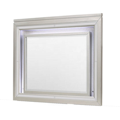 38" Champagne Wood Lighted Mounted Accent Mirror