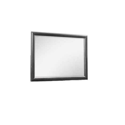 35" Dark Gray Wood Framed Mounted Dresser Mirror