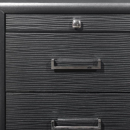 27" Gray Wood Two Drawer Nightstand