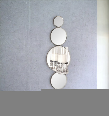 Silver and Clear Modern Bling Mirrored Wall Sconce