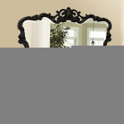 27" Black Ornate Scroll Framed Accent Mirror