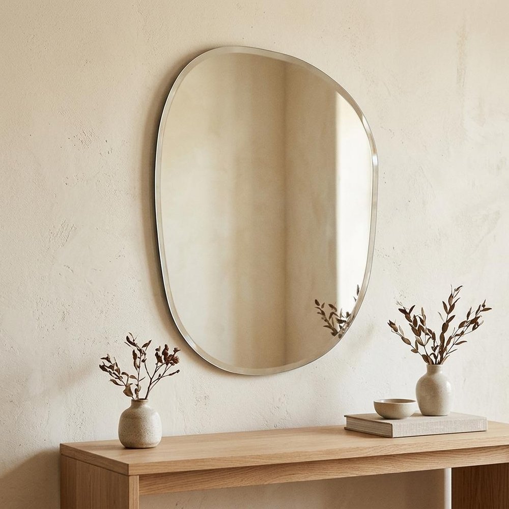 24" Abstract Unframed Accent Mirror