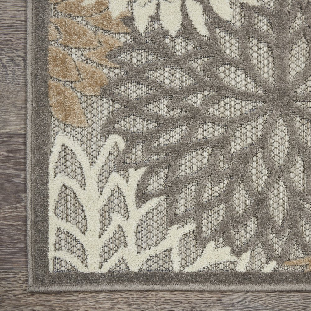 8' Gray And Ivory Indoor Outdoor Area Rug