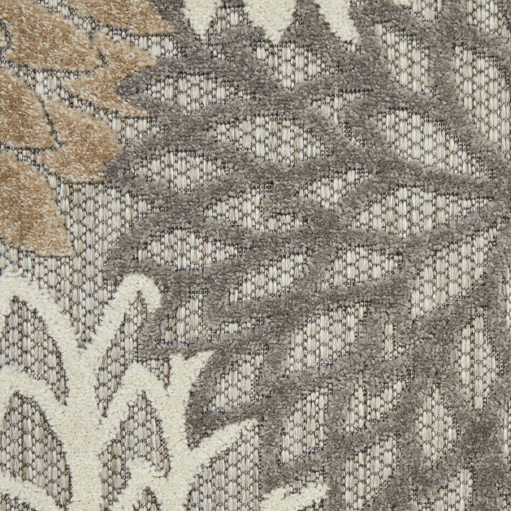 8' Gray And Ivory Indoor Outdoor Area Rug