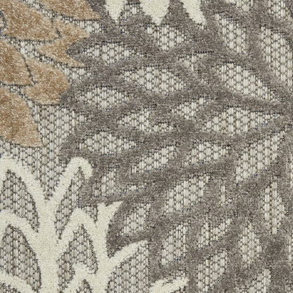 8' Gray And Ivory Indoor Outdoor Area Rug