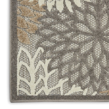 8' Gray And Ivory Indoor Outdoor Area Rug