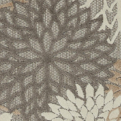 8' Gray And Ivory Indoor Outdoor Area Rug