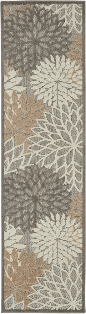 8' Gray And Ivory Indoor Outdoor Area Rug