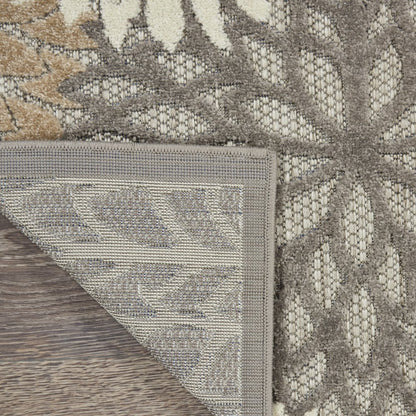 8' Gray And Ivory Indoor Outdoor Area Rug