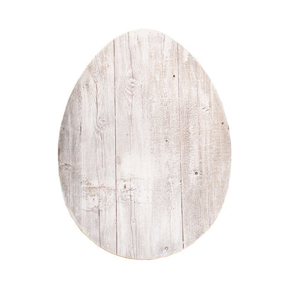12" X 9" White Easter Solid Wood Hanging Dimensional Sculpture