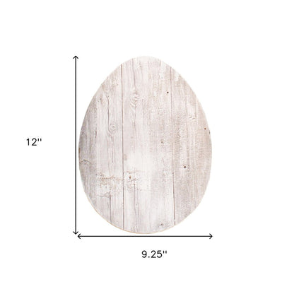 12" X 9" White Easter Solid Wood Hanging Dimensional Sculpture