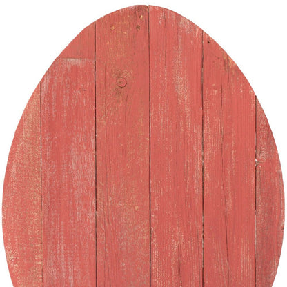 24" X 18" Red Reclaimed Wood Egg Shaped Wall Decor