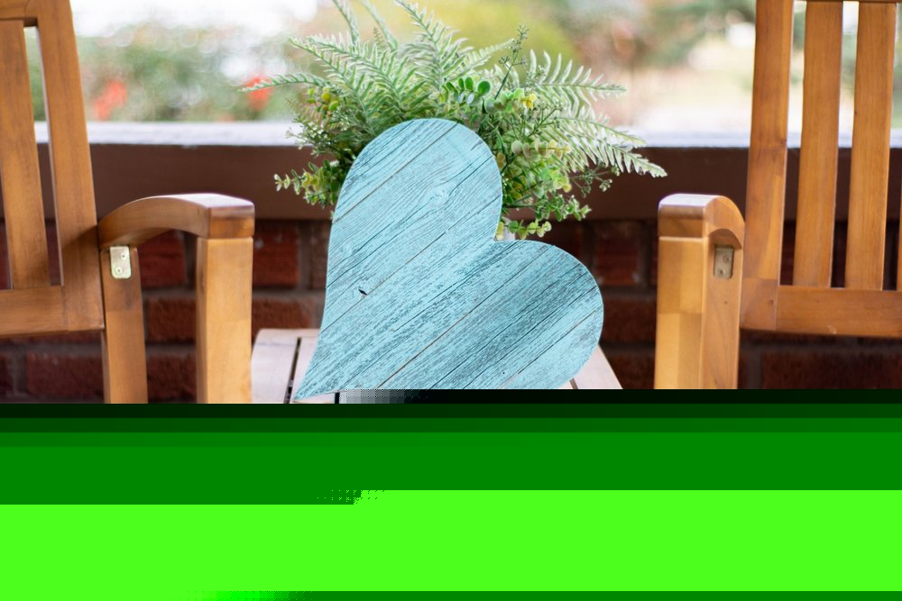 12" Turquoise Reclaimed Wood Heart Wall Decor