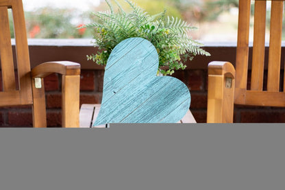 12" Turquoise Reclaimed Wood Heart Wall Decor