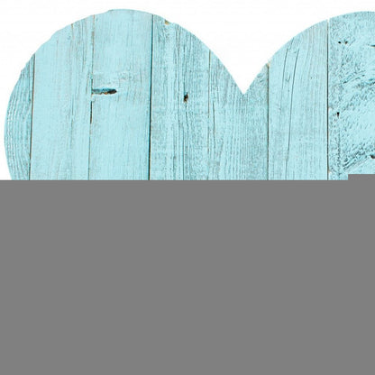 12" Turquoise Reclaimed Wood Heart Wall Decor