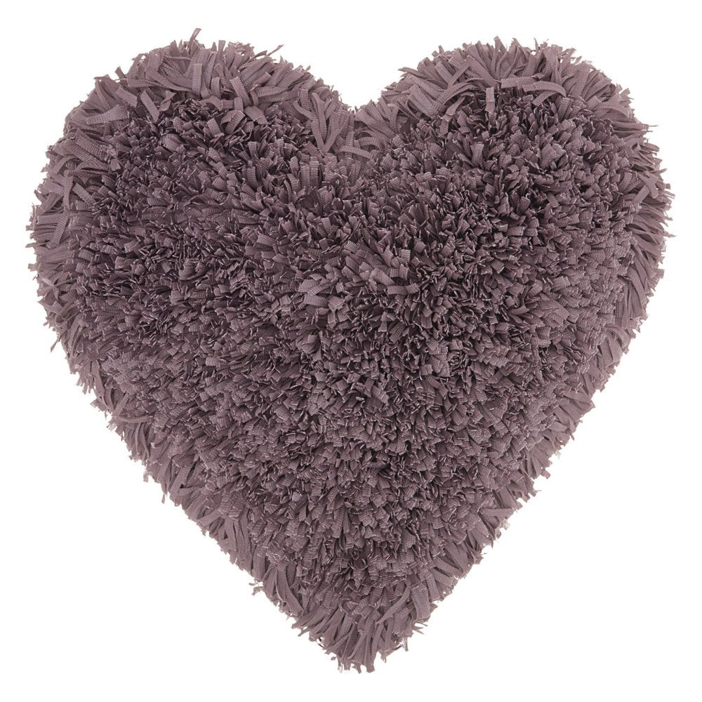 Heart Shaped Lavendar Shag Accent Pillow