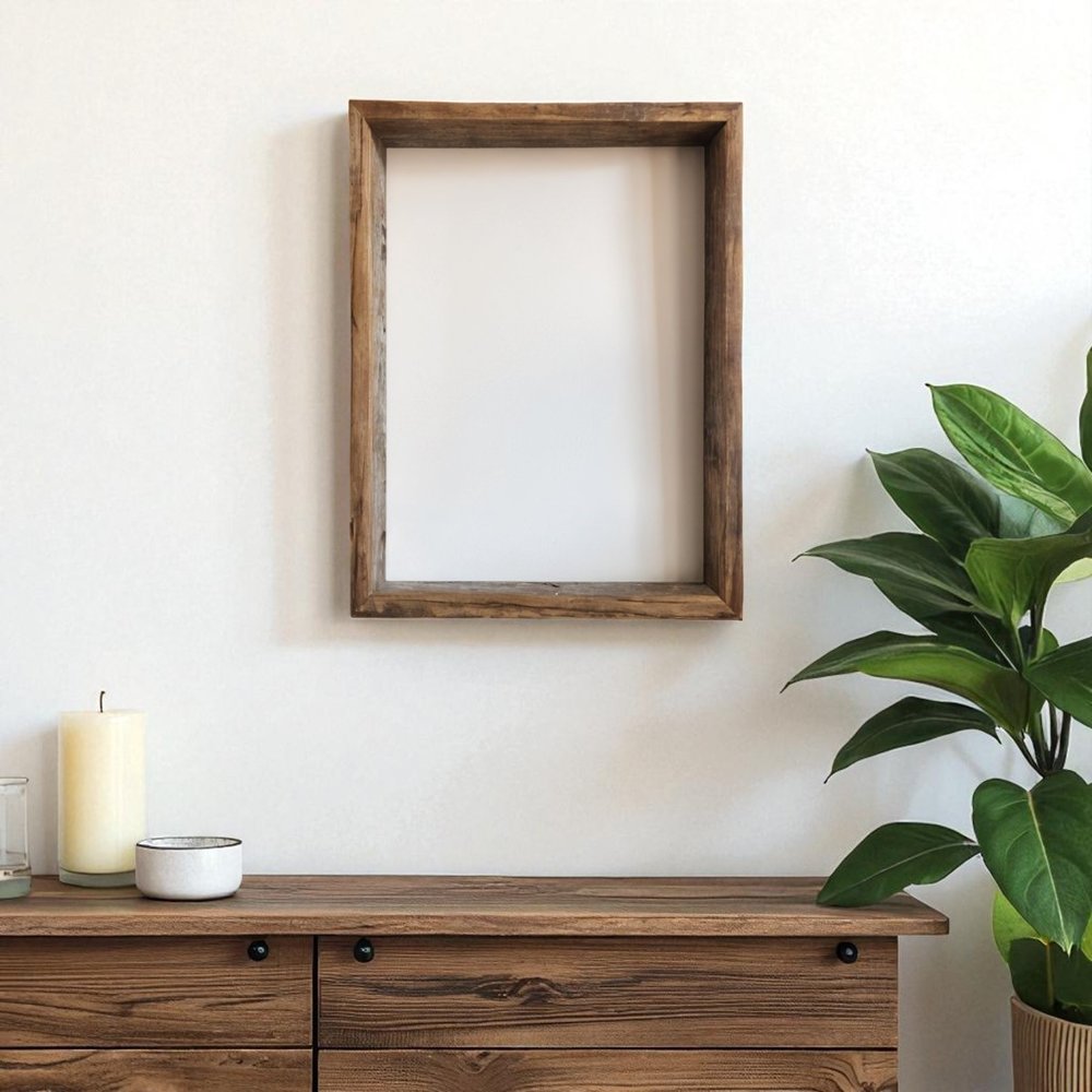 10" x 10" Gray Solid Wood Hanging Picture Frame