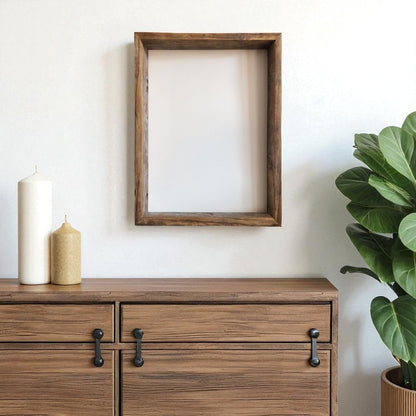 12" x 12" Gray Solid Wood Hanging Picture Frame