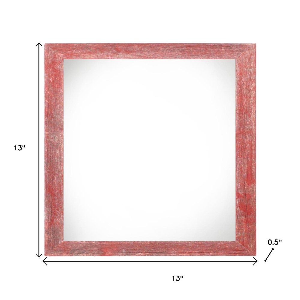 10" x 10" Red Solid Wood Hanging Picture Frame