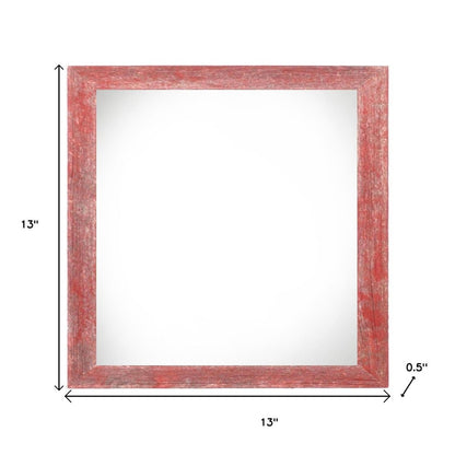 10" x 10" Red Solid Wood Hanging Picture Frame