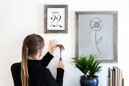 10" x 20" Gray Solid Wood Hanging Picture Frame