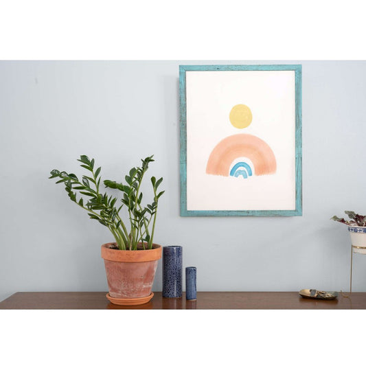 12" x 16" Blue Solid Wood Hanging Picture Frame