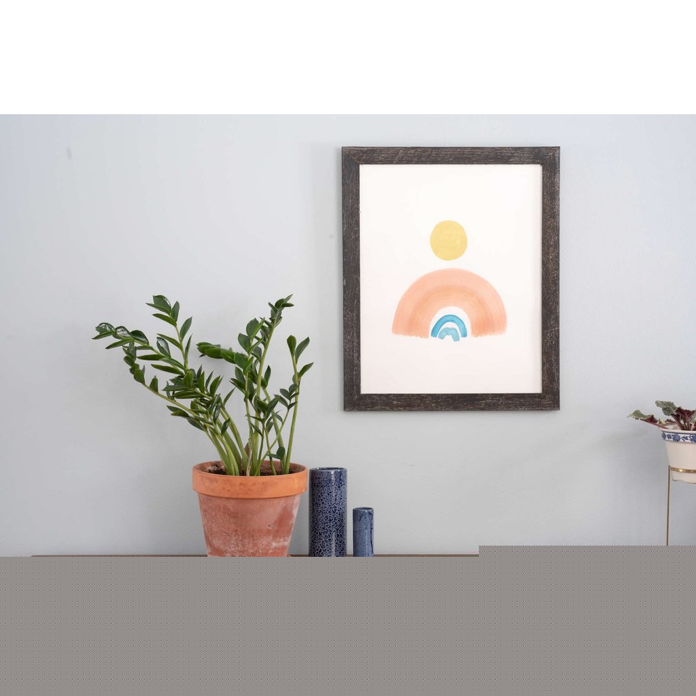 12" x 24" Black Solid Wood Hanging Picture Frame