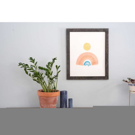 12" x 24" Black Solid Wood Hanging Picture Frame