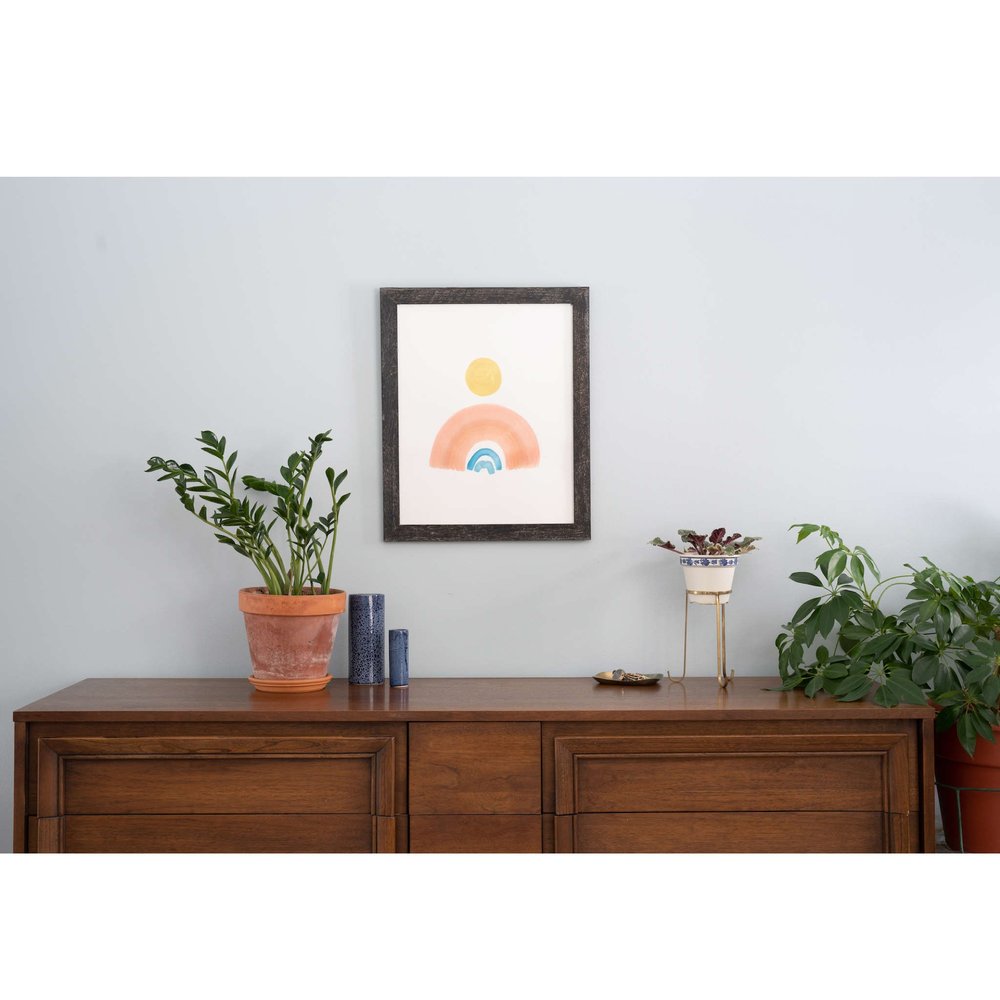 22" x 28" Black Solid Wood Hanging Picture Frame