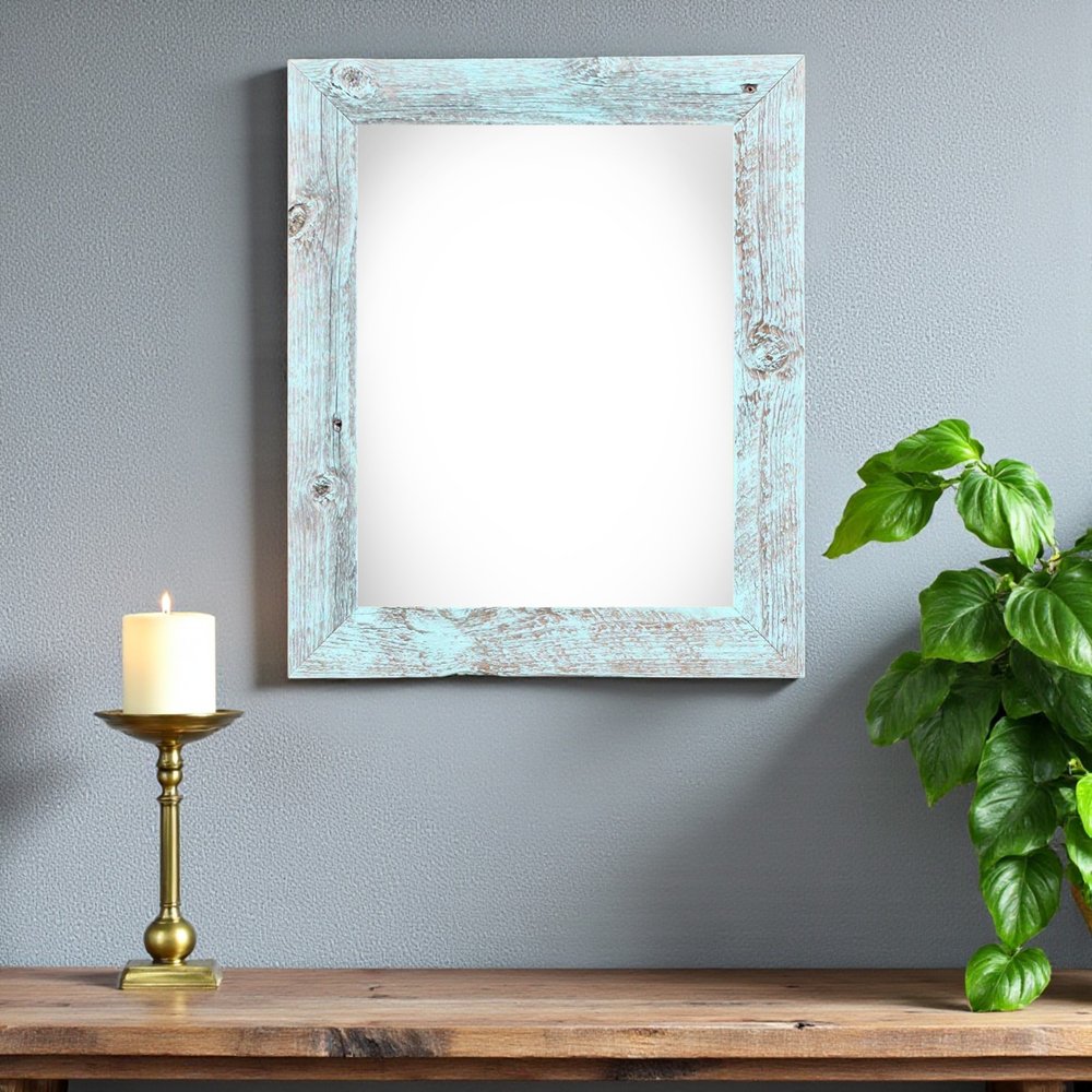 22" x 28" Blue Solid Wood Hanging Picture Frame