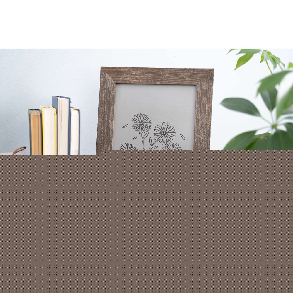 22" x 28" Brown Solid Wood Hanging Picture Frame