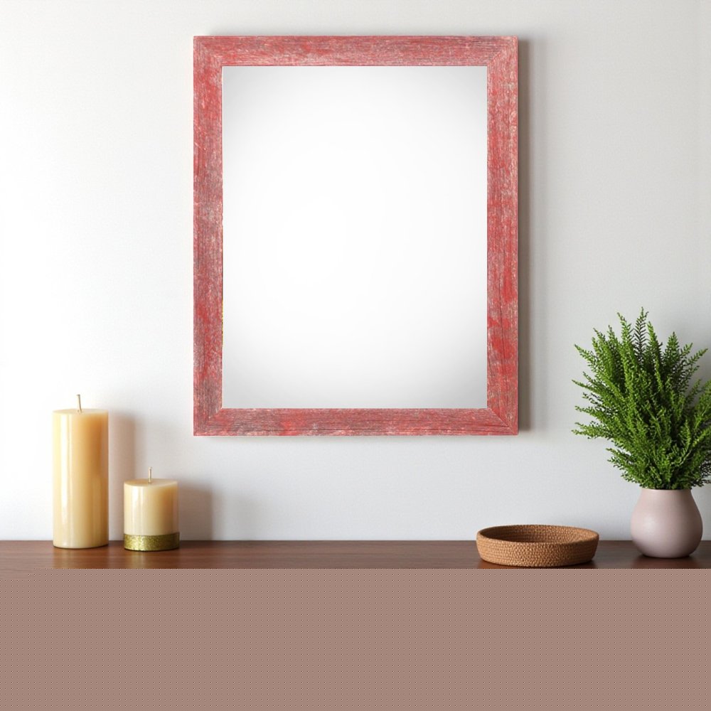 22" x 28" Red Solid Wood Hanging Picture Frame