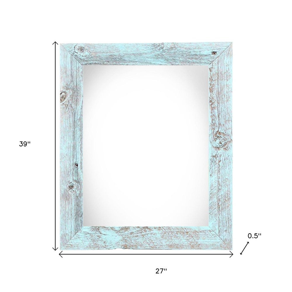 24" x 36" Blue Solid Wood Hanging Picture Frame