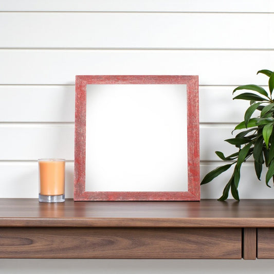 8" x 8" Red Wood Tabletop Picture Frame