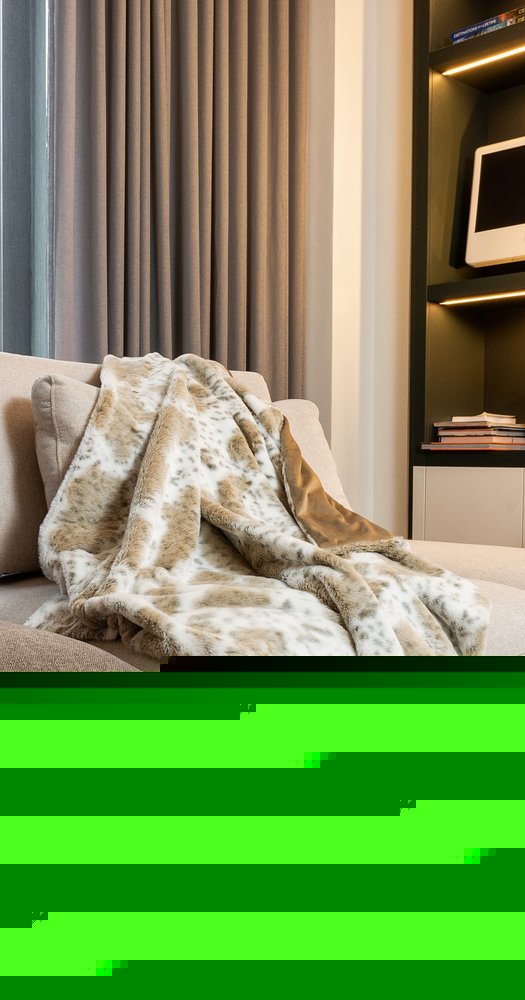 Brown And White Faux Fur Ombre Plush Throw