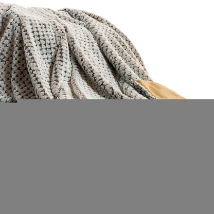 Brown Faux Fur Ombre Plush Throw