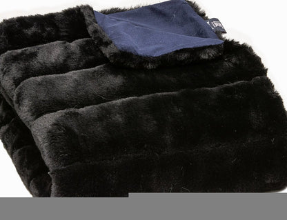 60" X 2" Black Faux Fur Plush Throw Blanket