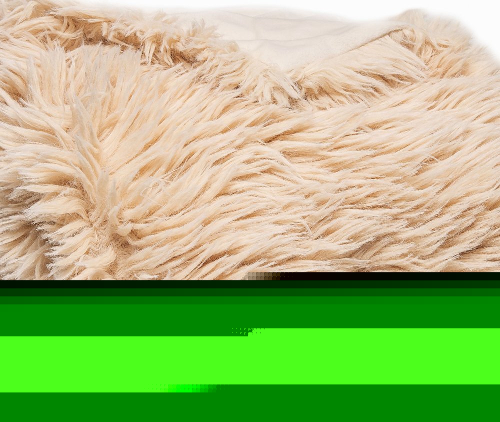 Beige Wool Solid Color Plush Throw