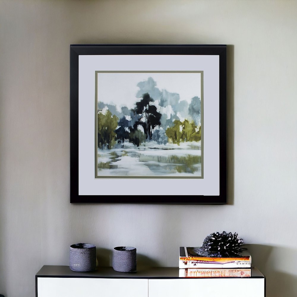 Reflections Watercolor Abstract Framed Art