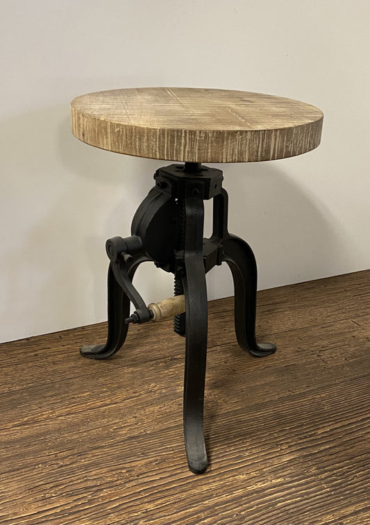Brown and Black Solid Wood Backless Counter Height Bar Chair