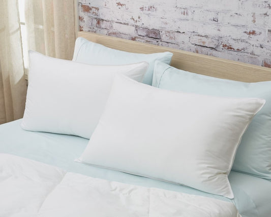 100% Cotton Lux Sateen Down Alternative Medium King Size Bed Pillow