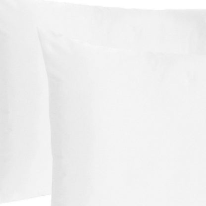 Set Of Two White Silky Satin Standard Pillowcases