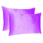 Violet Dreamy Set Of 2 Silky Satin Standard Pillowcases